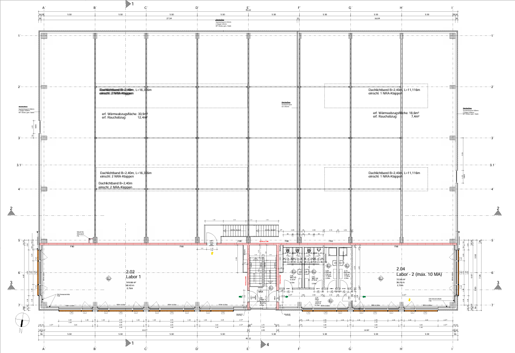 Grundriss 2. OG Labor Halle Hohenbüchen 5